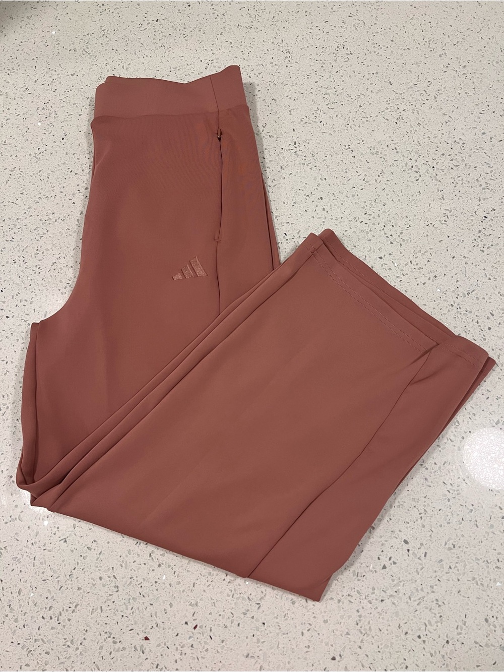 Like New ADIDAS Dusty Rose High Waist Wide-Leg Sweatpants Athleisure Size Large